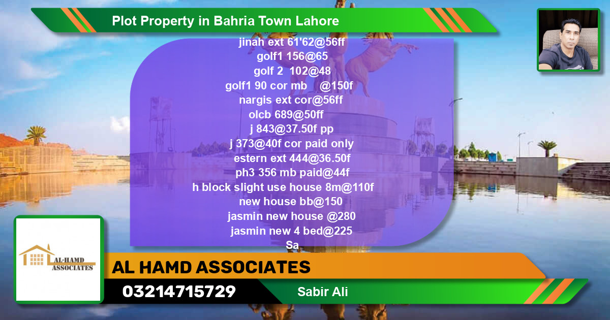 Residential Plot for Sale in Bahria Town, Lahore - (BP-40800)