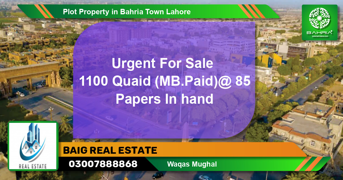 Residential Plot for Sale in Bahria Town, Lahore - (BP-40807)