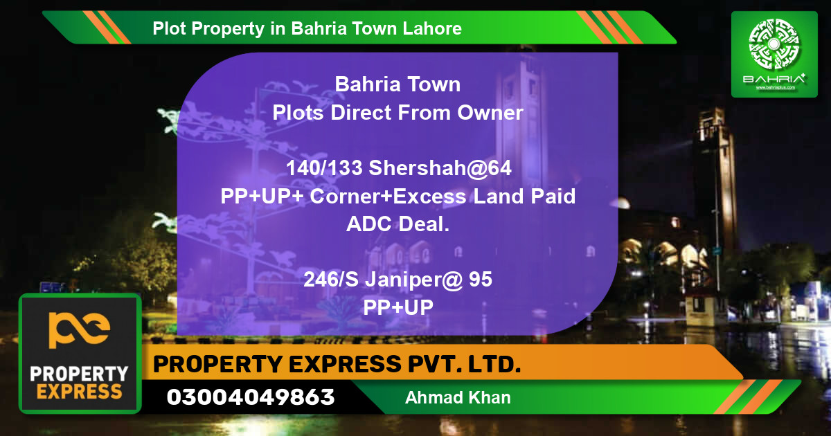 Residential Plot for Sale in Bahria Town, Lahore - (BP-40837)