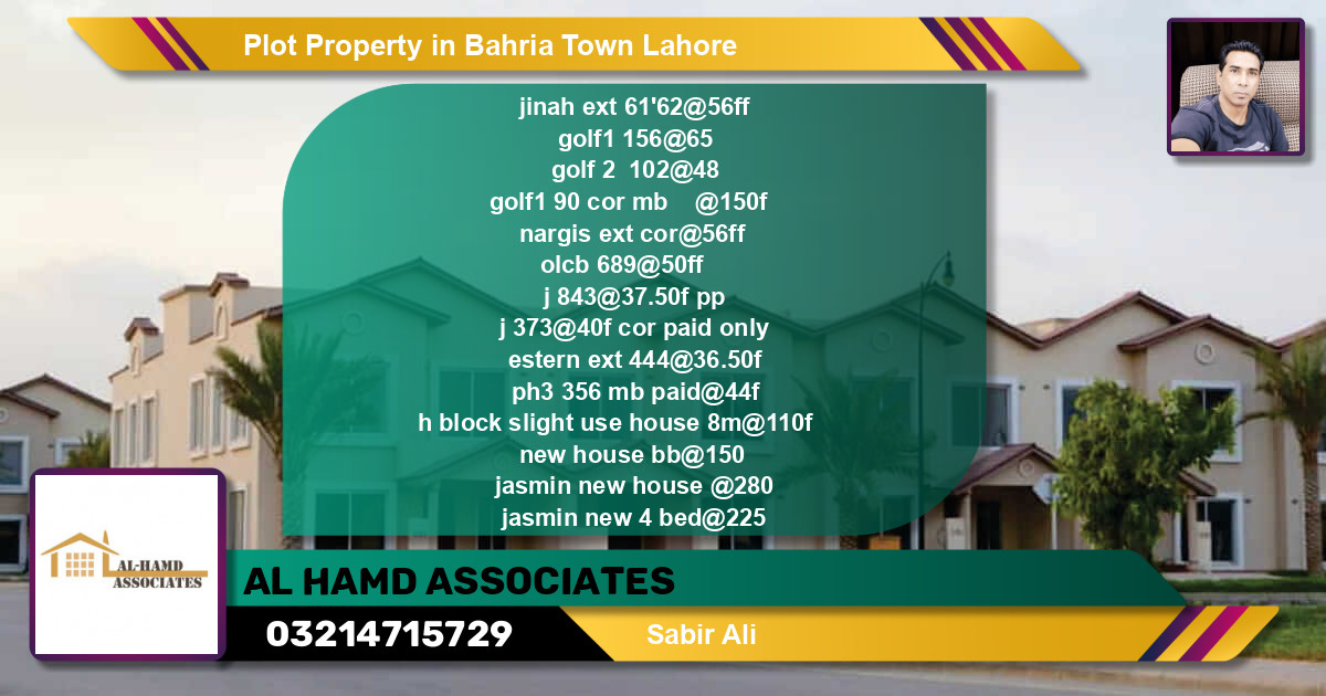 Residential Plot for Sale in Bahria Town, Lahore - (BP-40862)