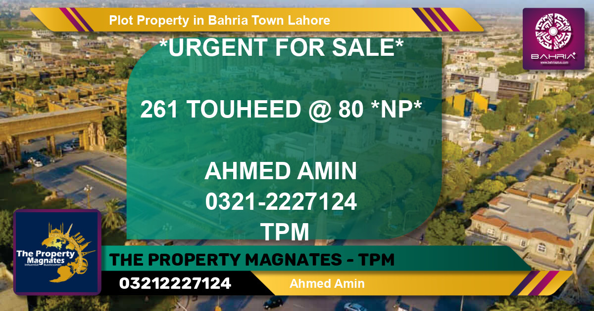 Residential Plot for Sale in Bahria Town, Lahore - (BP-40869)