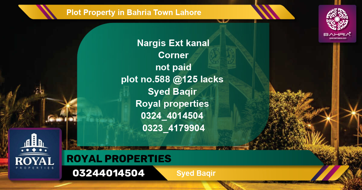 Residential Plot for Sale in Bahria Town, Lahore - (BP-40881)