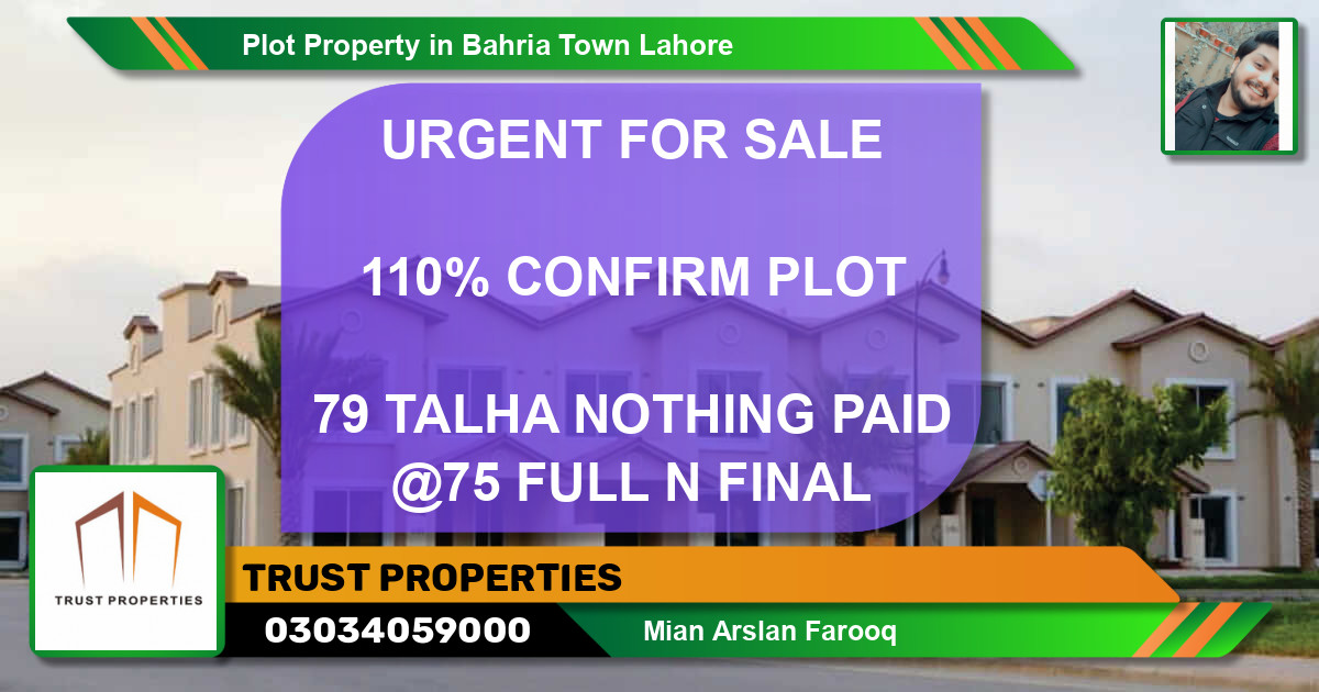 Residential Plot for Sale in Bahria Town, Lahore - (BP-40919)