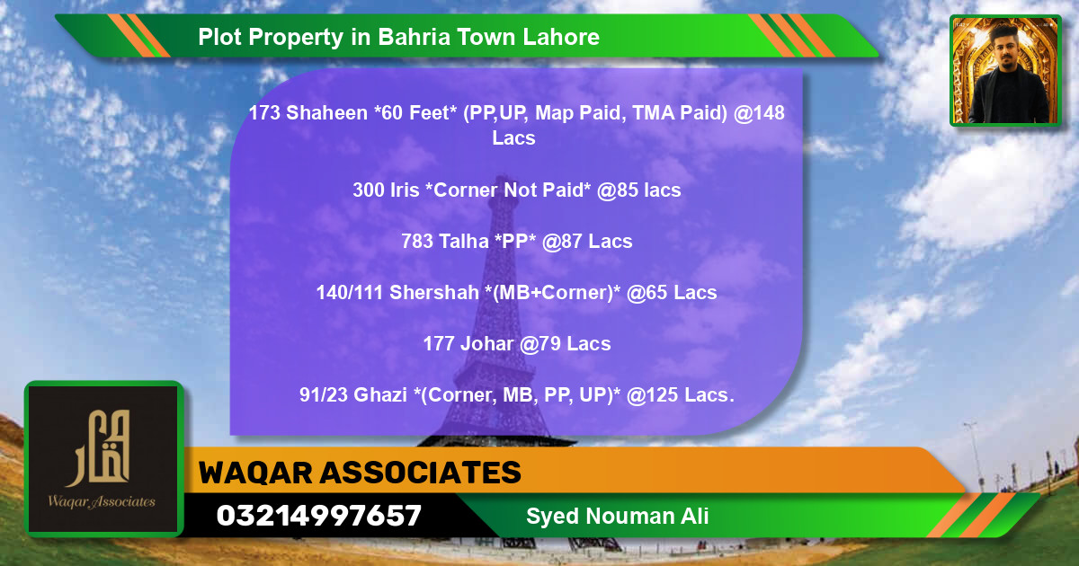 Residential Plot for Sale in Bahria Town, Lahore - (BP-40921)