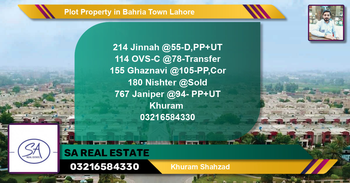 Residential Plot for Sale in Bahria Town, Lahore - (BP-40947)