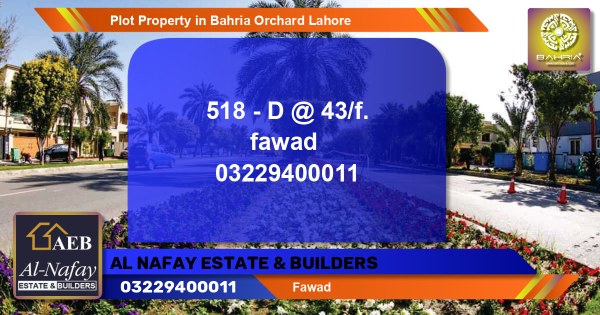 Residential Plot for Sale in Bahria Orchard, Lahore - (BP-4096)