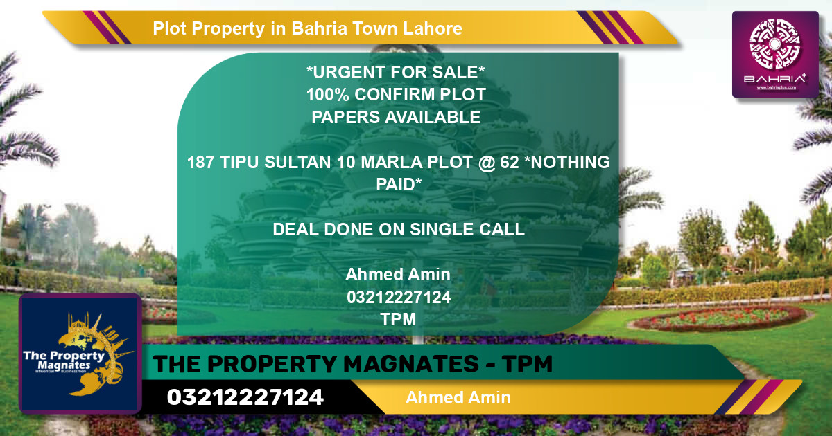 Residential Plot for Sale in Bahria Town, Lahore - (BP-40972)
