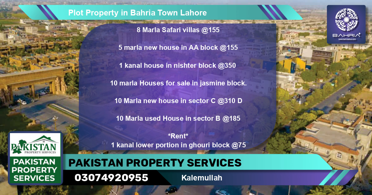 Residential Plot for Sale in Bahria Town, Lahore - (BP-41035)