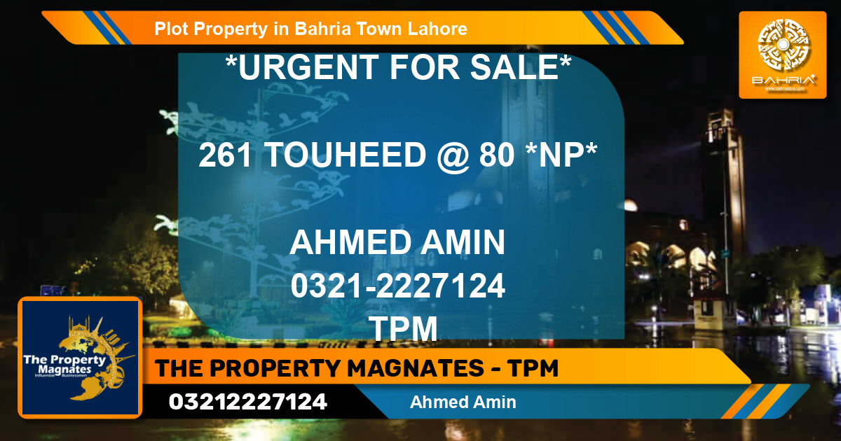 Residential Plot for Sale in Bahria Town, Lahore - (BP-41077)