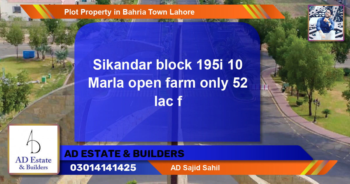 Residential Plot for Sale in Bahria Town, Lahore - (BP-41081)