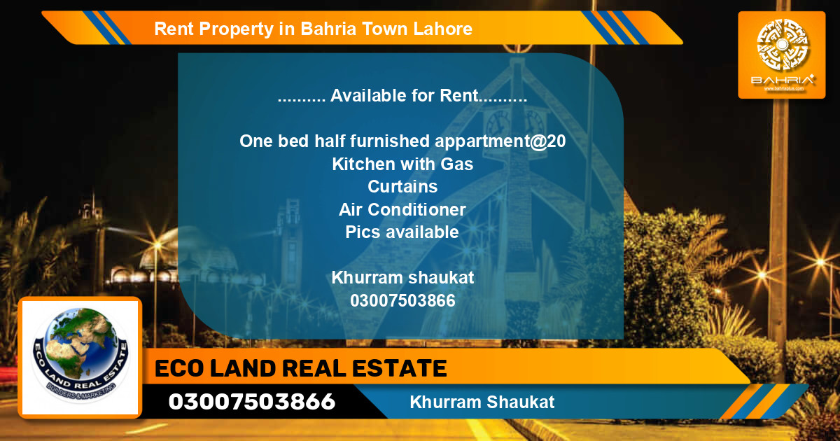 Residential Property for Rent in Bahria Town, Lahore - (BP-41083)