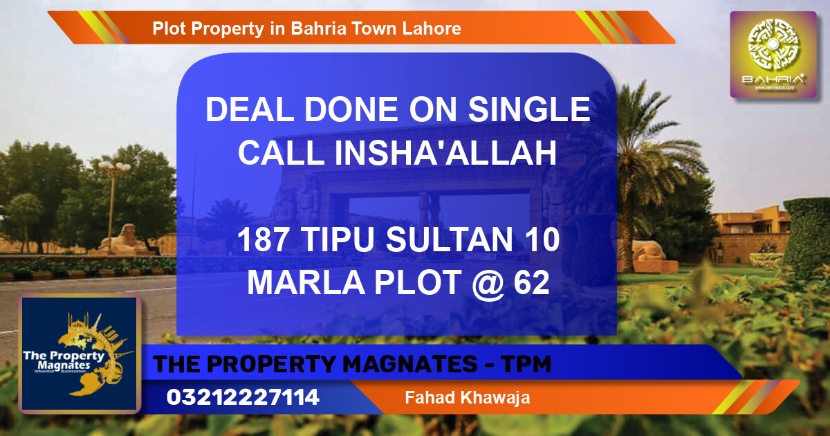 Residential Plot for Sale in Bahria Town, Lahore - (BP-41104)