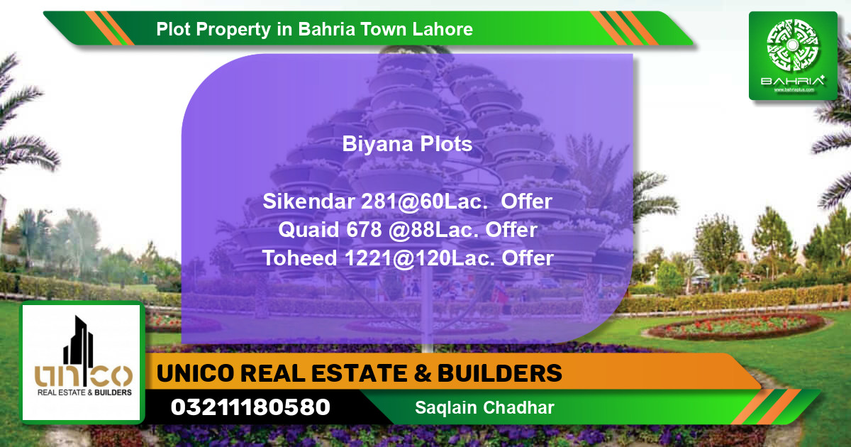 Residential Plot for Sale in Bahria Town, Lahore - (BP-41165)