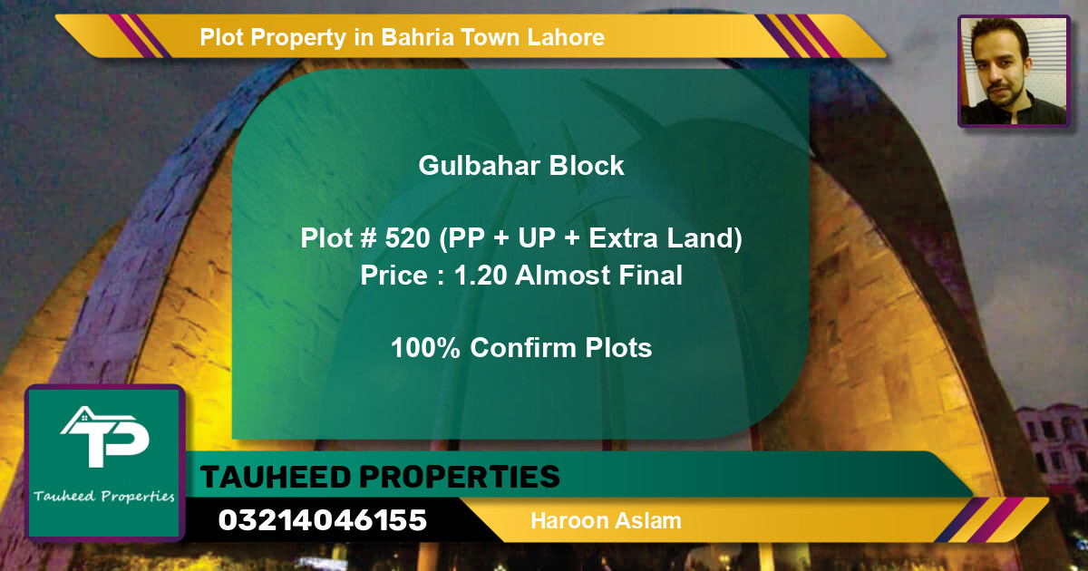 Residential Plot for Sale in Bahria Town, Lahore - (BP-41185)