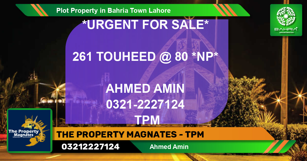 Residential Plot for Sale in Bahria Town, Lahore - (BP-41206)