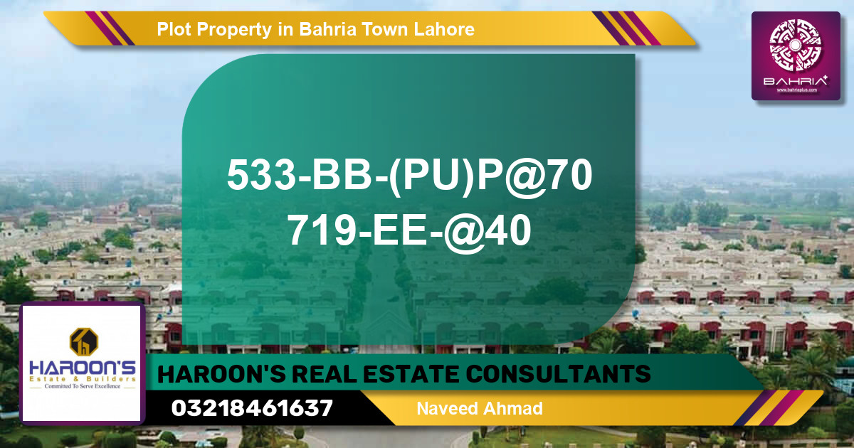 Residential Plot for Sale in Bahria Town, Lahore - (BP-41226)