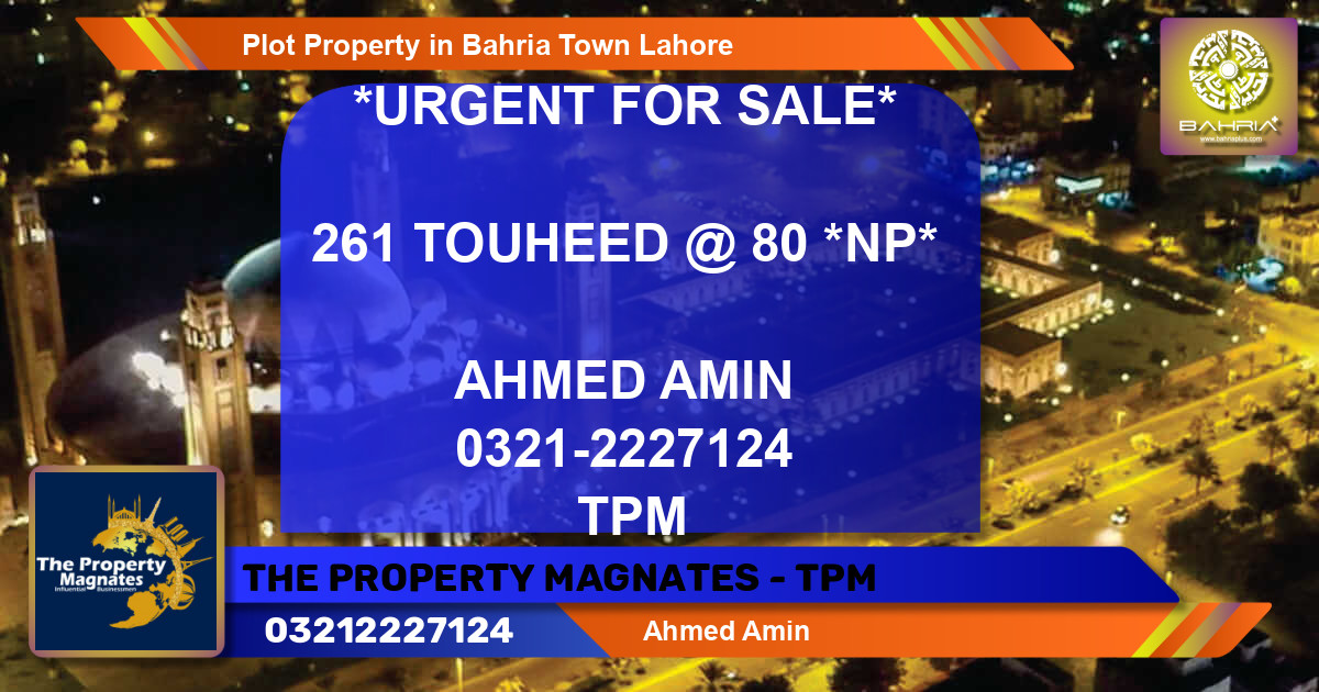 Residential Plot for Sale in Bahria Town, Lahore - (BP-41270)