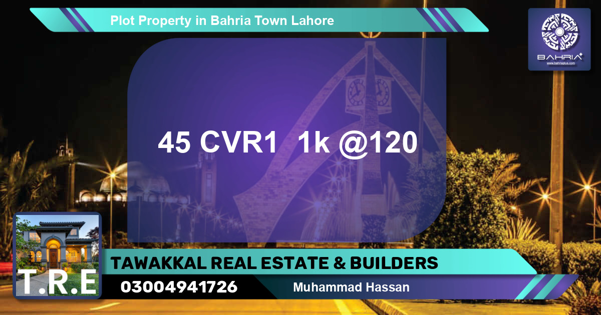 Residential Plot for Sale in Bahria Town, Lahore - (BP-41379)