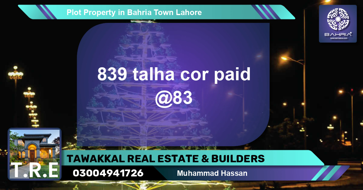 Residential Plot for Sale in Bahria Town, Lahore - (BP-41387)