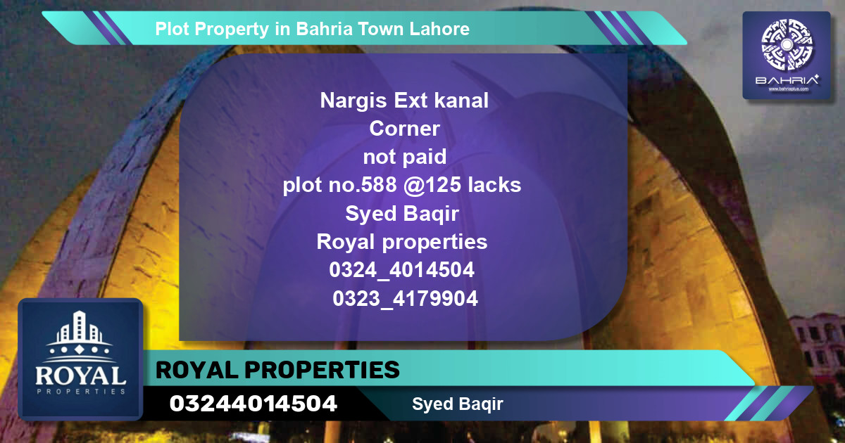 Residential Plot for Sale in Bahria Town, Lahore - (BP-41411)