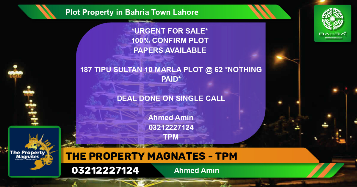 Residential Plot for Sale in Bahria Town, Lahore - (BP-41437)