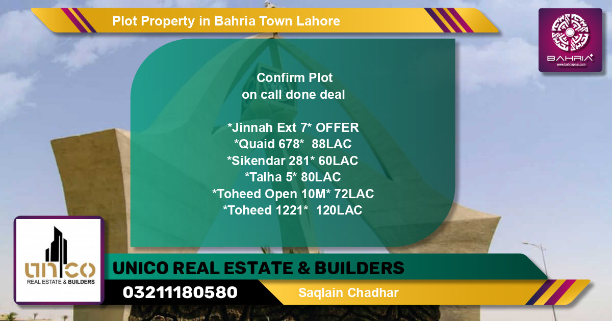 Residential Plot for Sale in Bahria Town, Lahore - (BP-41445)