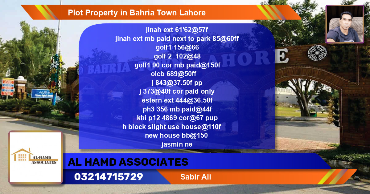 Residential Plot for Sale in Bahria Town, Lahore - (BP-41448)