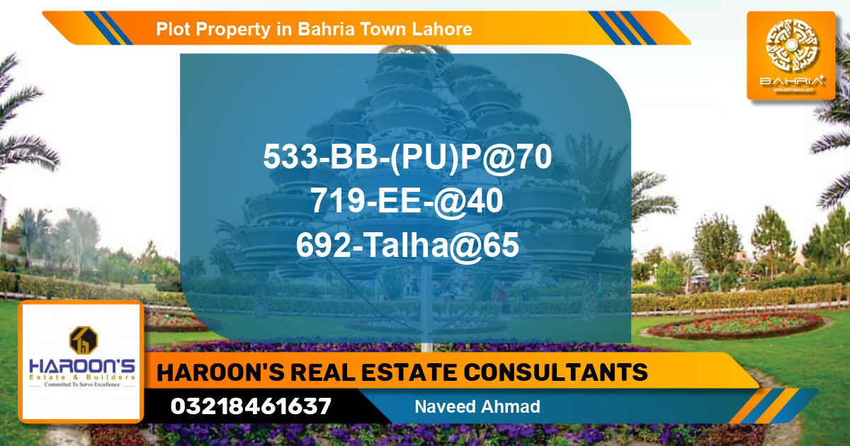 Residential Plot for Sale in Bahria Town, Lahore - (BP-41495)