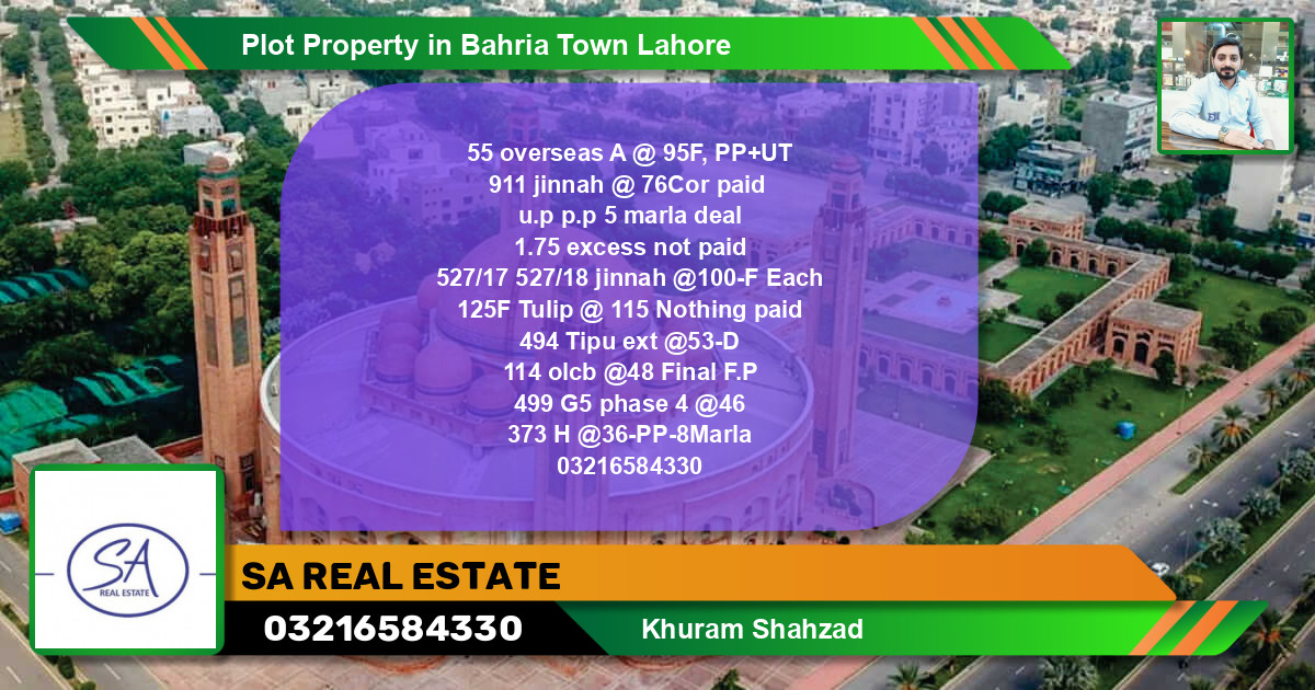Residential Plot for Sale in Bahria Town, Lahore - (BP-41543)