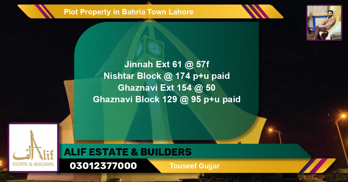 Residential Plot for Sale in Bahria Town, Lahore - (BP-41551)