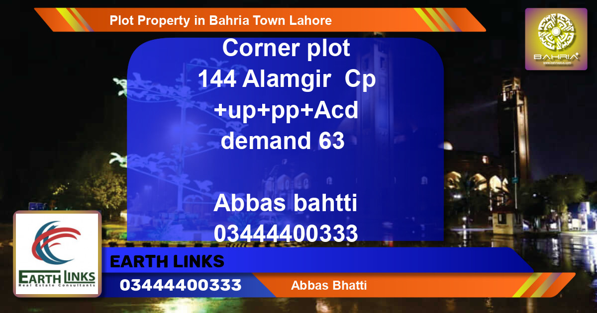 Residential Plot for Sale in Bahria Town, Lahore - (BP-41560)