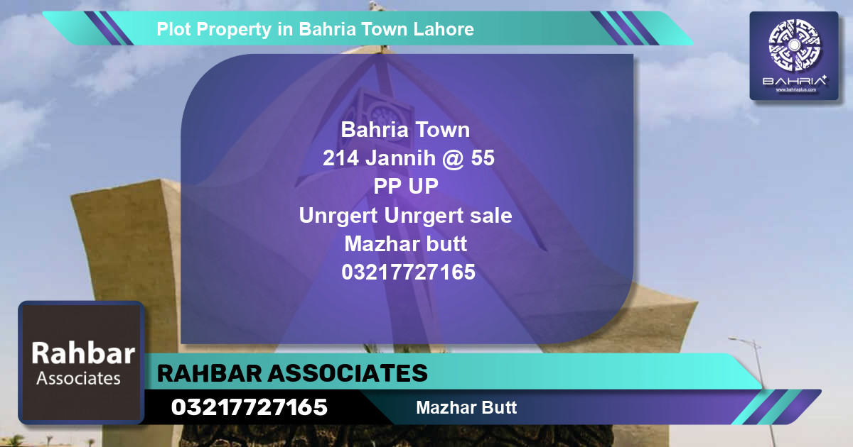 Residential Plot for Sale in Bahria Town, Lahore - (BP-41581)