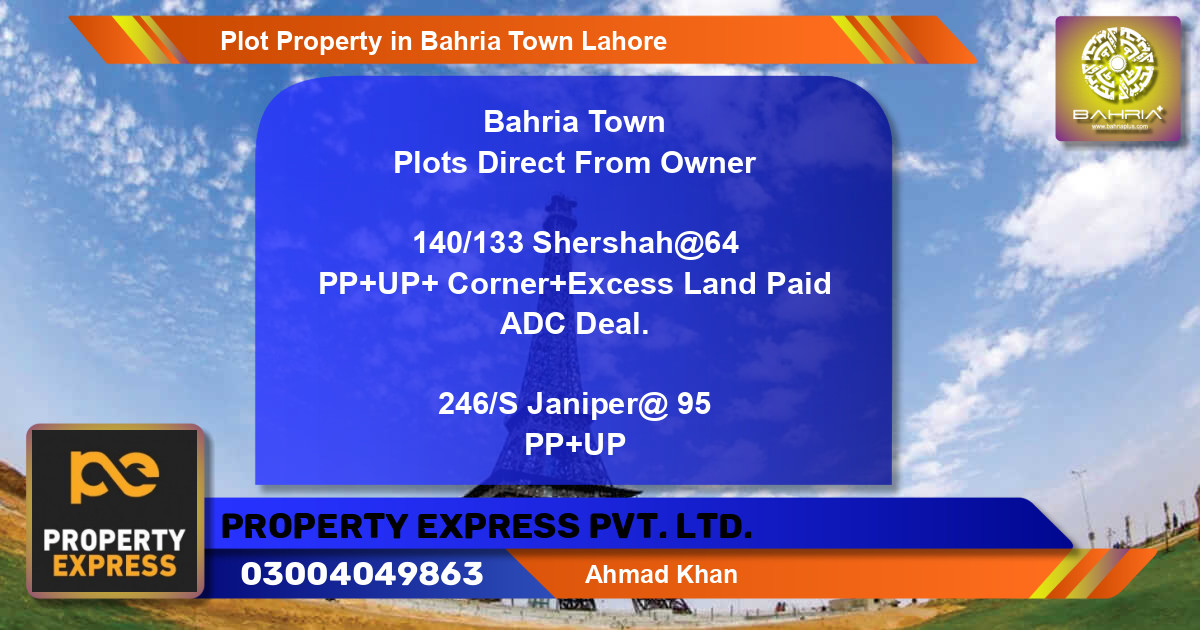 Residential Plot for Sale in Bahria Town, Lahore - (BP-41611)