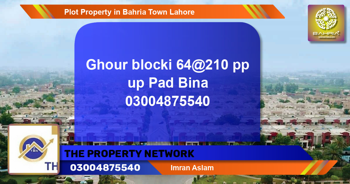 Residential Plot for Sale in Bahria Town, Lahore - (BP-41624)