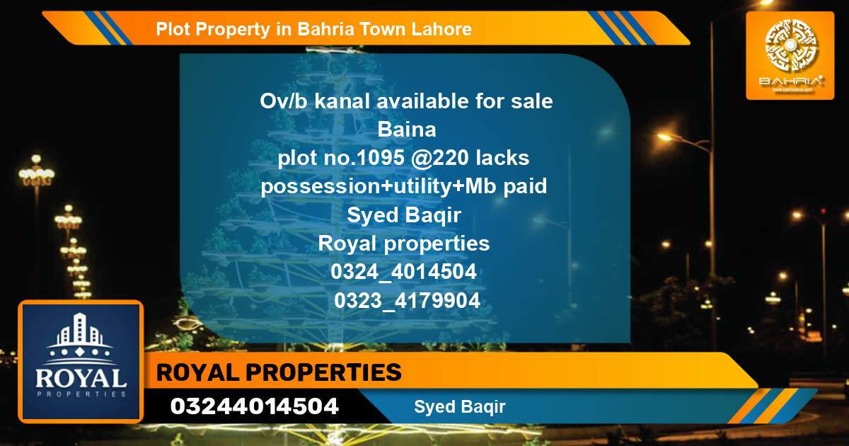 Residential Plot for Sale in Bahria Town, Lahore - (BP-41636)