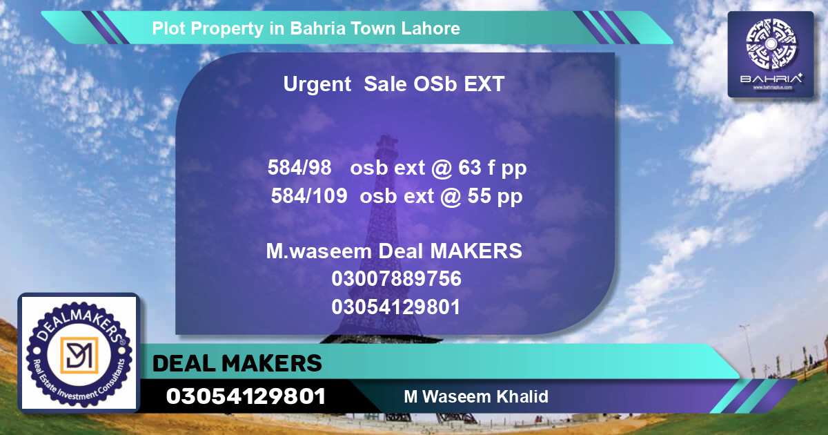 Residential Plot for Sale in Bahria Town, Lahore - (BP-41700)