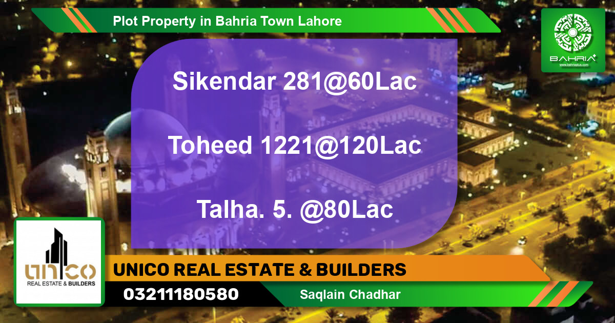 Residential Plot for Sale in Bahria Town, Lahore - (BP-41714)