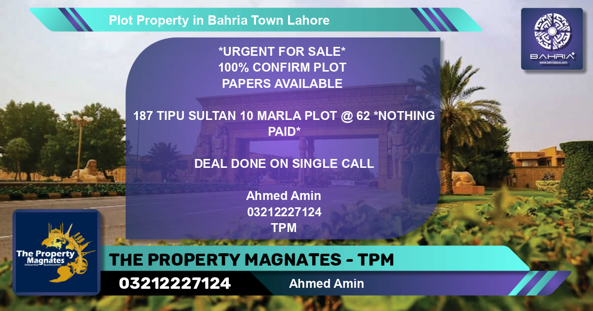 Residential Plot for Sale in Bahria Town, Lahore - (BP-41735)