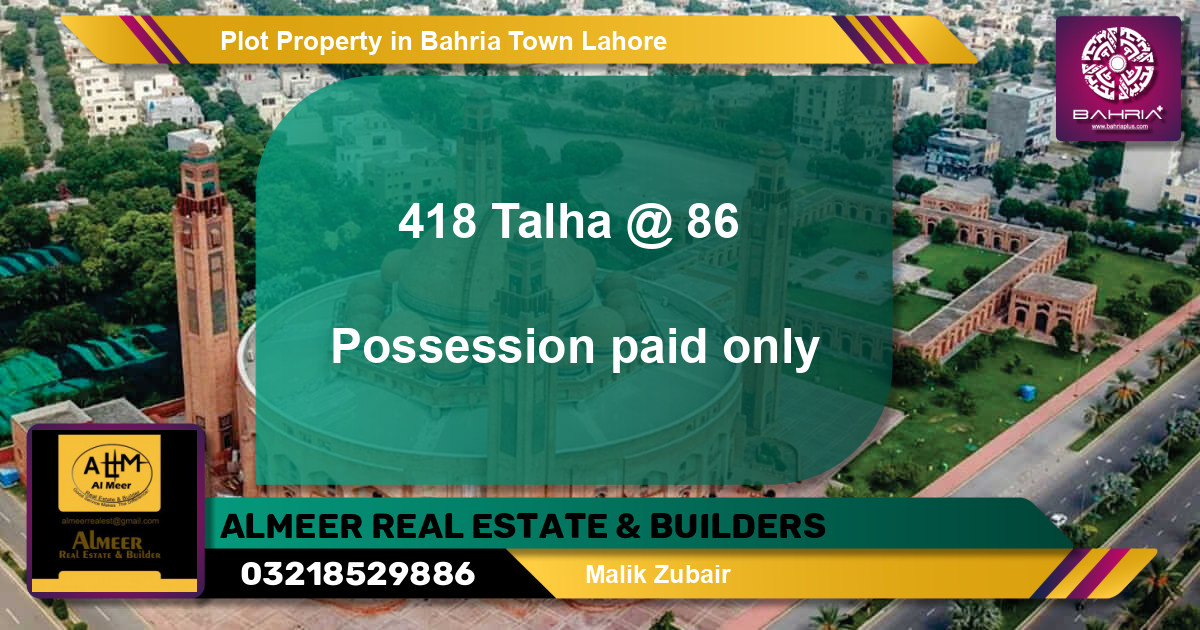Residential Plot for Sale in Bahria Town, Lahore - (BP-41753)