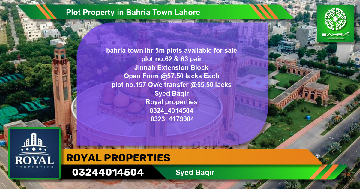 Residential Plot for Sale in Bahria Town, Lahore - (BP-41764)