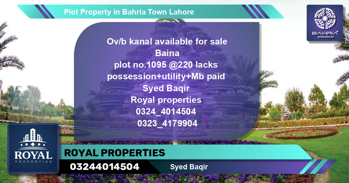 Residential Plot for Sale in Bahria Town, Lahore - (BP-41765)