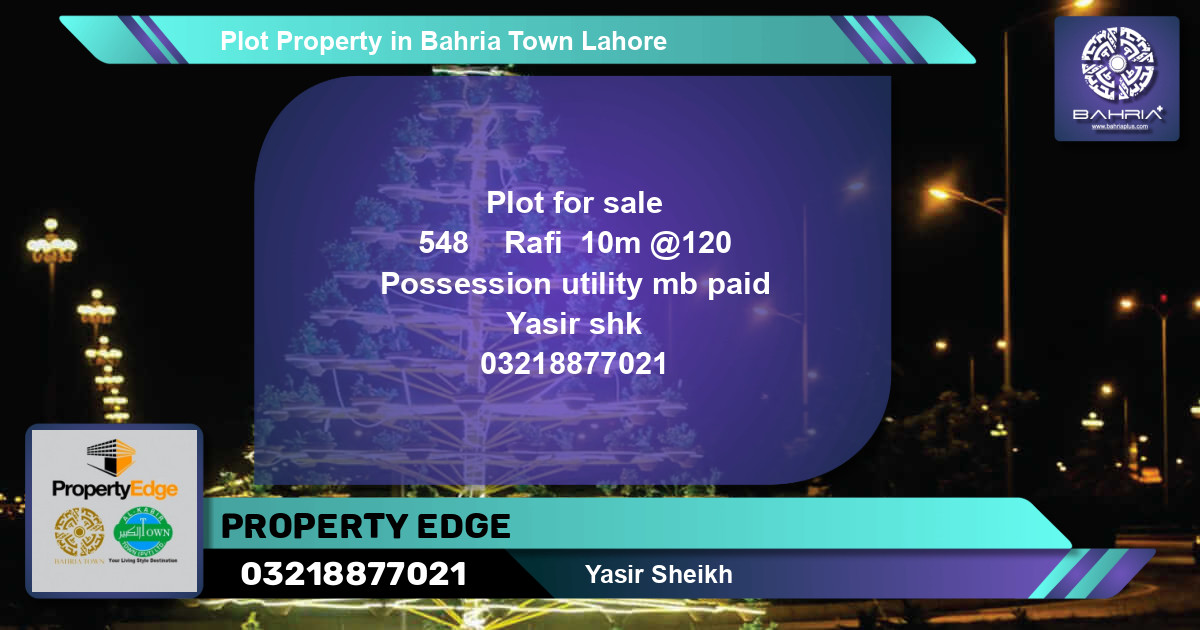 Residential Plot for Sale in Bahria Town, Lahore - (BP-41772)