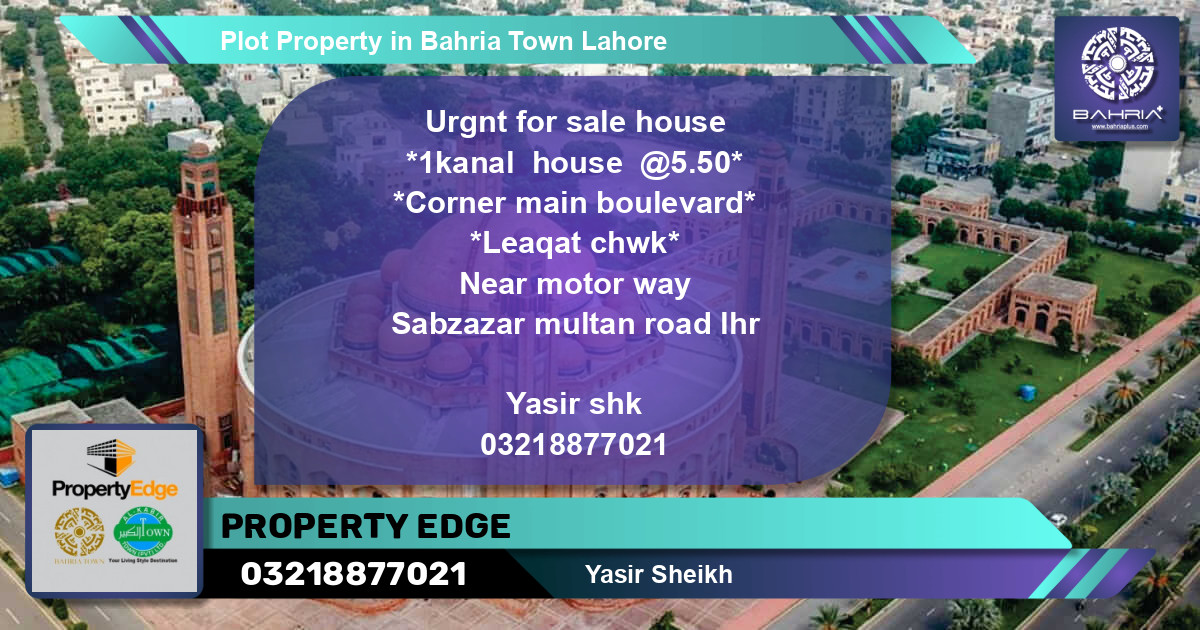 Residential Plot for Sale in Bahria Town, Lahore - (BP-41780)