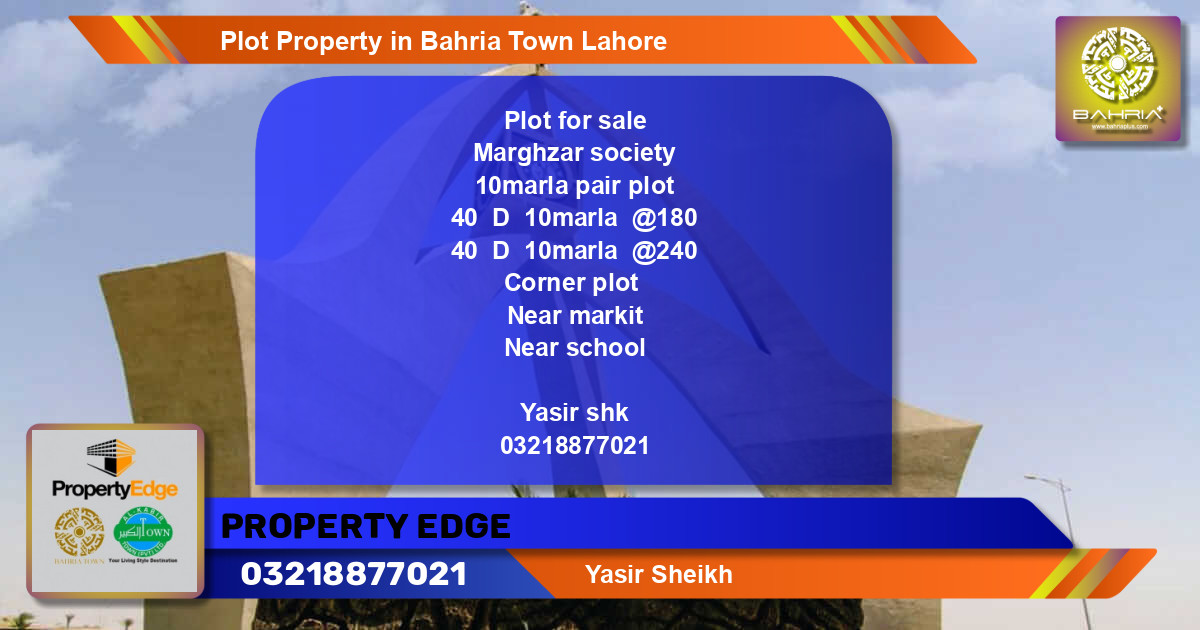 Residential Plot for Sale in Bahria Town, Lahore - (BP-41782)