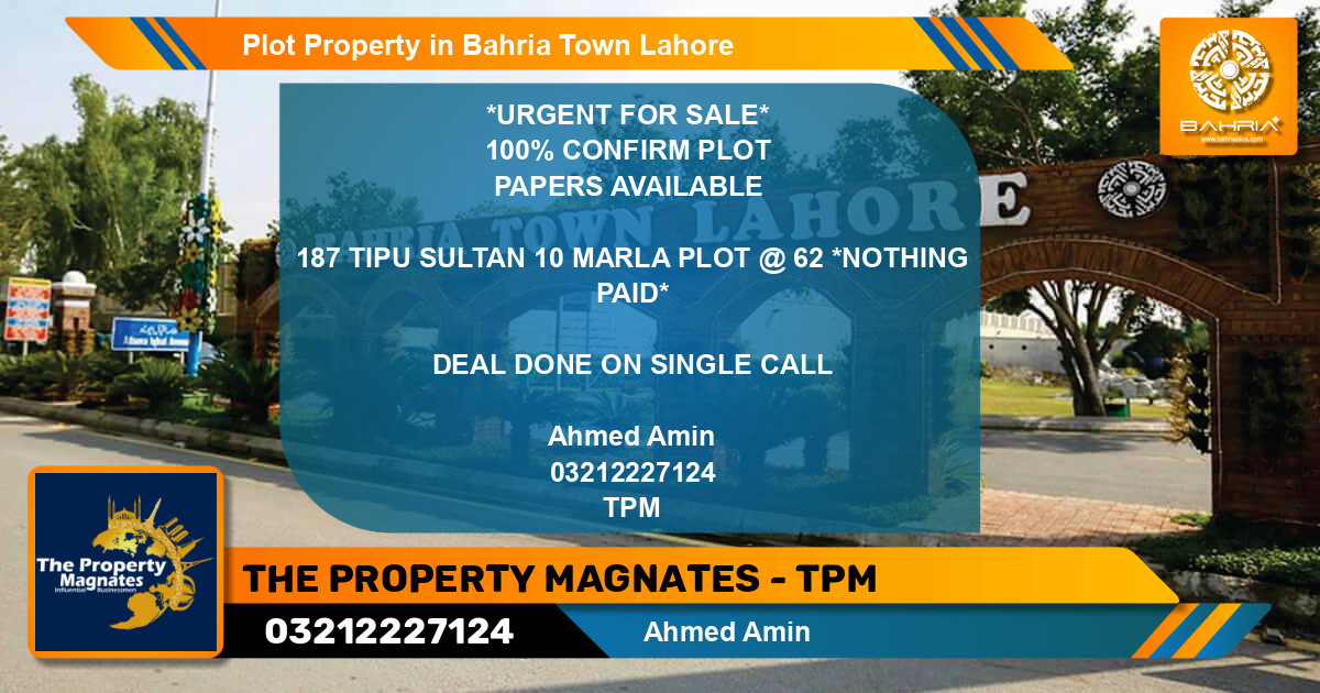 Residential Plot for Sale in Bahria Town, Lahore - (BP-41786)
