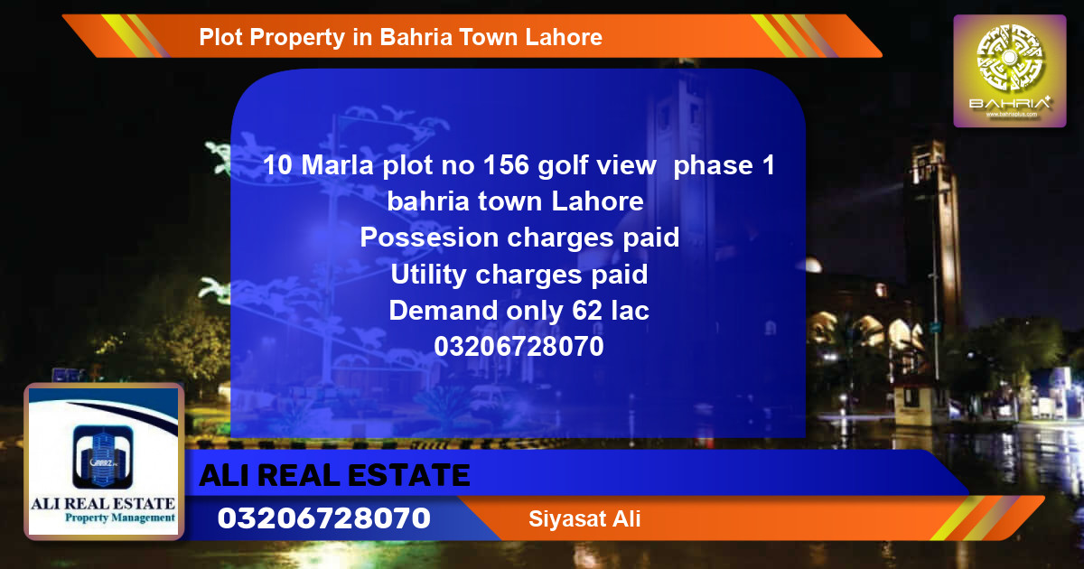 Residential Plot for Sale in Bahria Town, Lahore - (BP-41788)