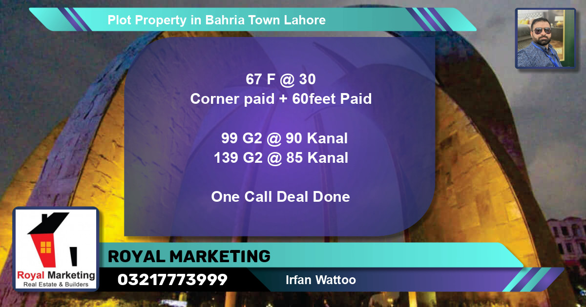 Residential Plot for Sale in Bahria Town, Lahore - (BP-41804)