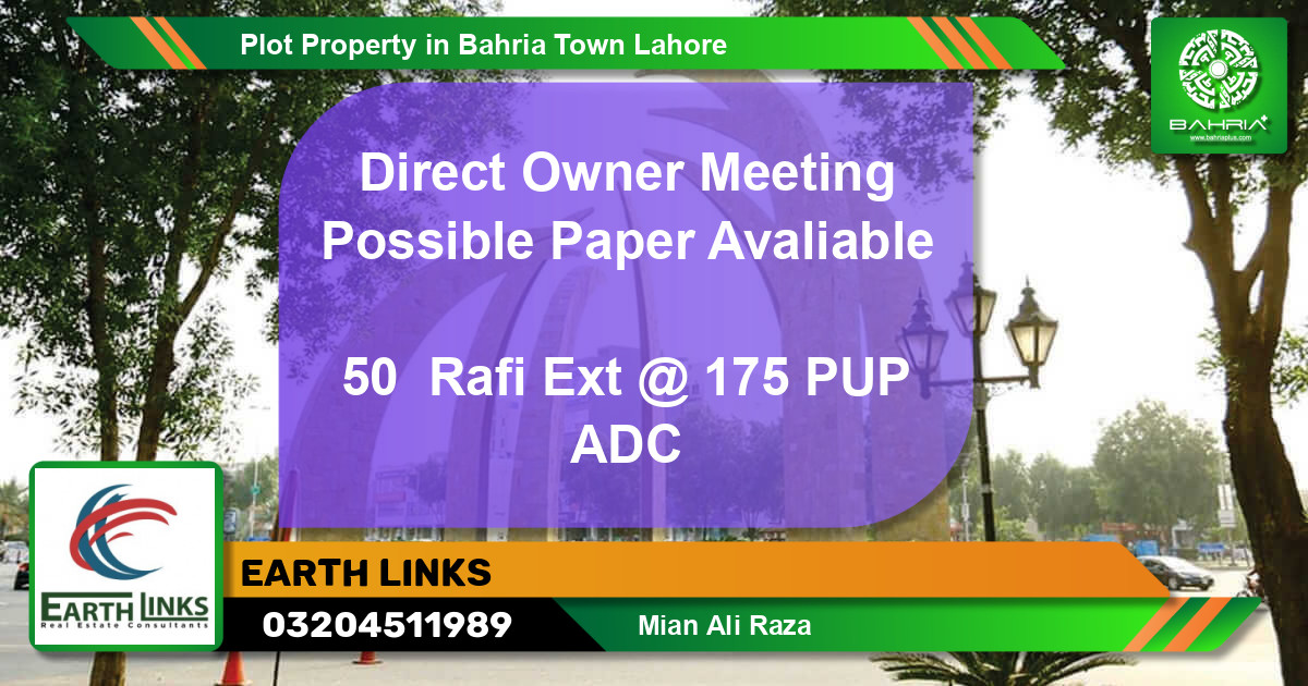 Residential Plot for Sale in Bahria Town, Lahore - (BP-41806)