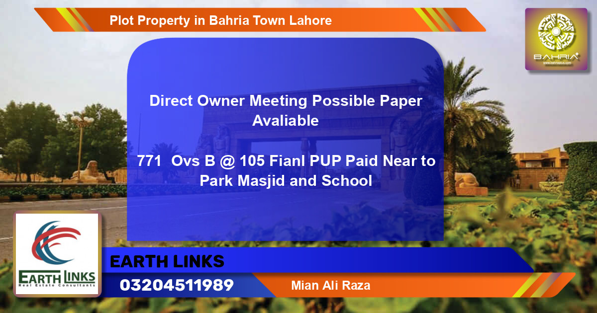 Residential Plot for Sale in Bahria Town, Lahore - (BP-41836)