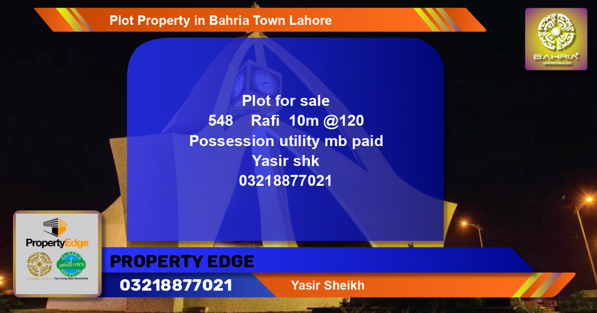 Residential Plot for Sale in Bahria Town, Lahore - (BP-41837)